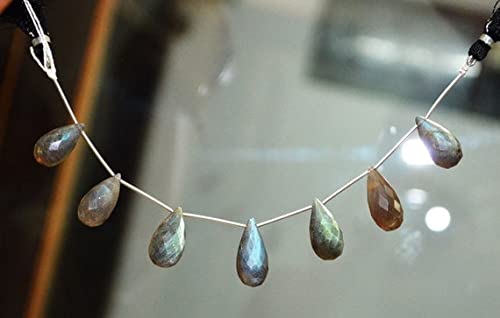 Labradorite bleue perle goutte facettée 11x20mm, fil de pierre naturelle pour fabrication bijoux