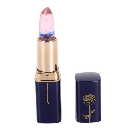 Hemobllo Pintalabios con Acabado Brillante y Efecto Cambio Color Sensible Temperatura Hidratante y Resistente al Agua con Extracto de Flores para Labios Femeninos