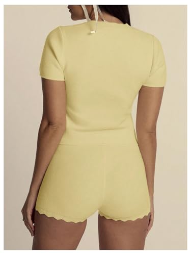 MakeMeChic Women's Lightweight Crew Neck Button Down Cardigan Sweater Short Sleeve Crop Outerwear3