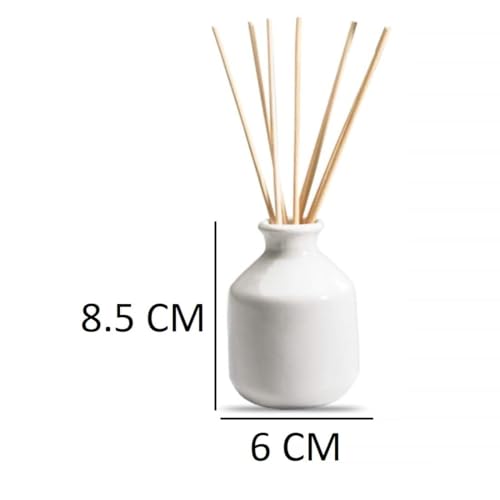 Image of Mkd2 Rise Ceramic Reed Diffuser Pot I Empty Aroma Pot - Set of 3 (Black, White & Blue) for Home Fragrance, Decor, Decoration