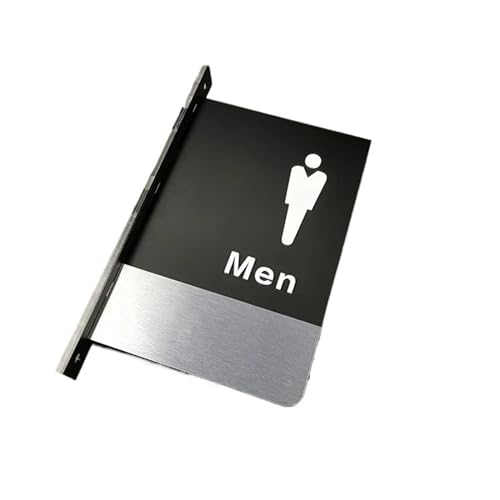 Cartel Aseos Señal de puerta doble cara, señal recordatorio baño montada en el lado, señalización for hombres y mujeres, WC Hotel para la Pared(Double-sided-03)