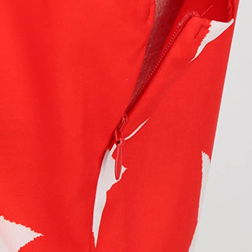 Image of OBEEII Womens 4th of July Dress Retro Spaghetti Strap American Flag Midi Dress Summer Cocktail A-line Swing Dress