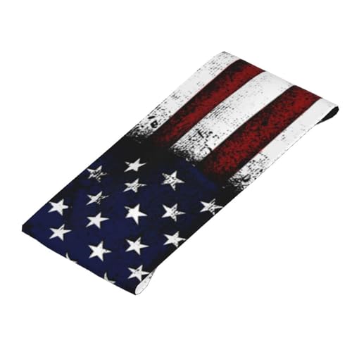 Image of American Flag Sports Headband Moisture Wicking Sweatband for Men Women Running Hiking Cycling Yoga Fitness Workout