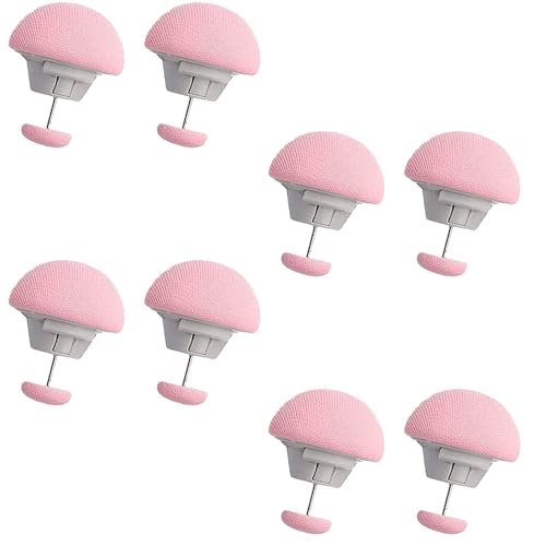 Image of DIVOX Duvet Clips Mushroom Cover Pins Cotton Quilt Fixer Duvet Fasteners Grippers Anti-Movement Bed Clamps Sheet Holder for Socks Curtains Cove Fixing Clips (Pink, 8)