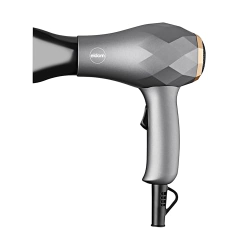 eldom Asciugacapelli da viaggio HT83 Smil – Asciugacapelli da viaggio compatto con 1000 W di potenza. Con ugello per styling, flusso d'aria a due livelli e protezione contro il surriscaldamento.