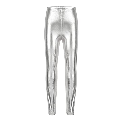 Girls Kids Shiny Metallic Dance Fashion Leggings Tights Loose Fit for Modern Hip Hop Street Dancewear3