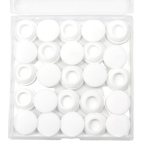 Image of 25 Pcs 13 mm Silicone Rubber Plugs Snap in Locking Hole Plugs for 12-13 mm (7 /16 inch-1 /2 inch) Round Holes, Flush Type Rubber Stoppers, Flexible Tube Pipe End Caps Covers, Waterproof Sealing Plugs, White