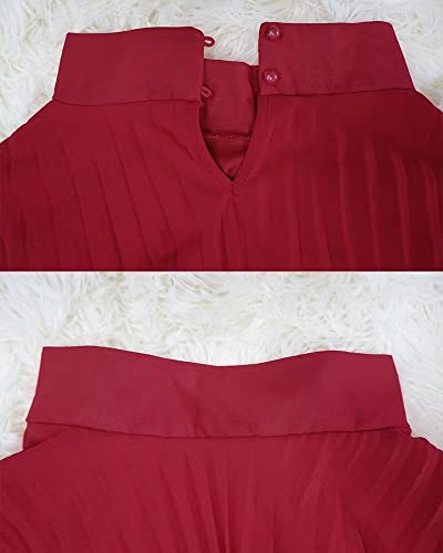 Ekaliy Women’s Chiffon Pleated Cape Dress Cloak Sleeve Knee Length Wedding Guest Shift Dress Black M #TOP5