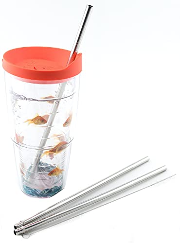 2 pitillos de acero inoxidable para vaso Tervis 24 oz