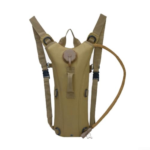 Mochila de hidratación con bolsa de agua de 3 litros para actividades al aire libre, impermeable y resistente al desgaste, material Oxford 900D (caqui)