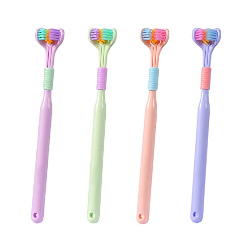 Gereton Cepillo De Dientes De Tres Caras, Cepillo De Dientes De Cerdas Suaves Ultrafinas, Cepillo De Dientes De Limpieza De Todos Los Lados para Niños Y Adultos, 1/4 Piezas Cover
