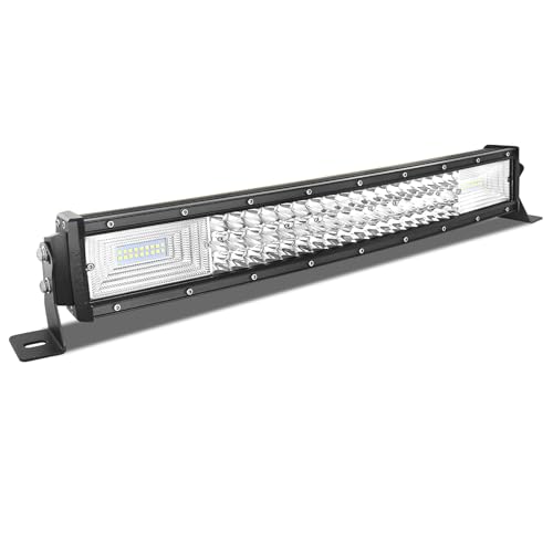 Willpower 22 inch 270W Curved LED Light Bar 7D Lens Spot Flood Combo Beam Triple Row LED Work Driving Lights for Vehicle Off Road ATV AWD SUV 4WD 4x4 Pickup,12V 24V DT Connector Waterproof