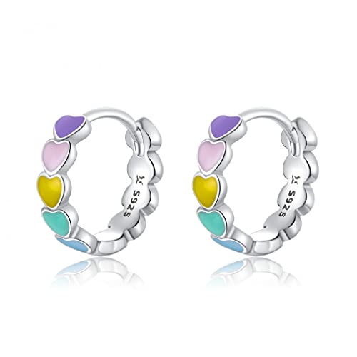 Boucles d'oreilles émail rose femmes clous puces d'oreilles bijoux fins chic