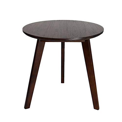 Mesa Auxiliar Mesa auxiliar redonda de madera maciza montada, Mesa auxiliar del sofá de la oficina de la compañía del hotel del dormitorio, Mesa de centro de escritorio pequeño balcón, 3 colores Mont