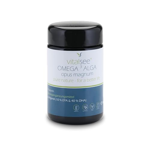 Vitalsee OMEGA 3 ALGA – 500 mg Algenöl mit EPA & DHA – 60 vegane Kapseln – glutenfrei & laktosefrei