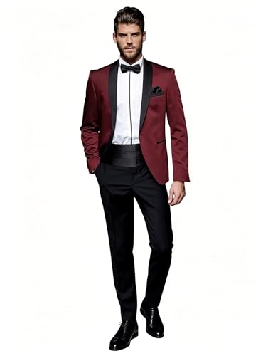 Blazer un bouton pour homme avec col châle élégant Ulnomio