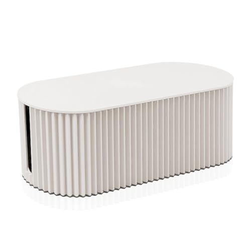 Cable Management Box, Cable Organizer Box Extension Cord Organizer Power Strip Holder for Power Strips, Surge Protectors, Chargers, Adapters (White Small Size)