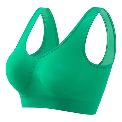 Sujetador deportivo sin costuras para mujer en talla grande 4XL y color verde transpirable