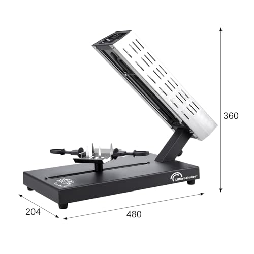 LITTLE BALANCE 8761 Savoyarde 1/4 muela Meuuuh…!, Rasqueta tradicional cuarto de muela, 4 personas, Portaqueso deslizante, Sin PFAS, antiadherente, 600 W, acero inoxidable/negro - imagen 2