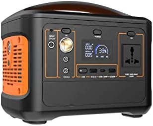 Portable Power Station, 230V/600W Pure Sine Wave AC Outlet, 153600 MAh Backup Lithium Battery for Outdoors Picnic Fishing Travel Party CampingOrange