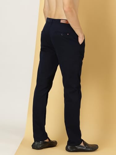 Image of Thomas Scott Men's | Solid | Light Weight | Breathable Fabric | 4 Pockets | Mid Rise | Slim Fit | 100% Cotton | Button Waist | Chino Trouser | Pants
