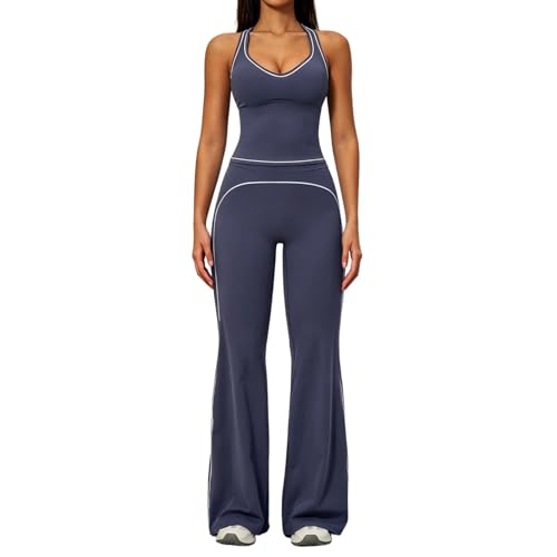 Conjunto deportivo transpirable para mujer con pantalones de yoga de pierna recta