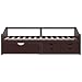 Generisch Kangmusi Tagesbett 3-Sitzer Schubladen Dunkel Kiefernholz 90x200 cm, 322172
