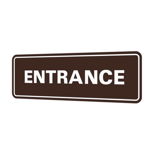 Standard Entrance Door/Wall Sign - Dark Brown - X-Large (2 Pack)