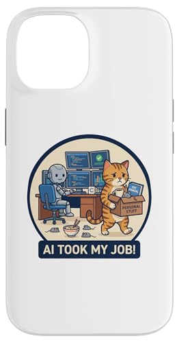 AI Took My Job Cat �ʔ��� �I�t�B�X ���[���A ���{�b�g �e�b�N �X�}�z�P�[�X iPhone 14 �p