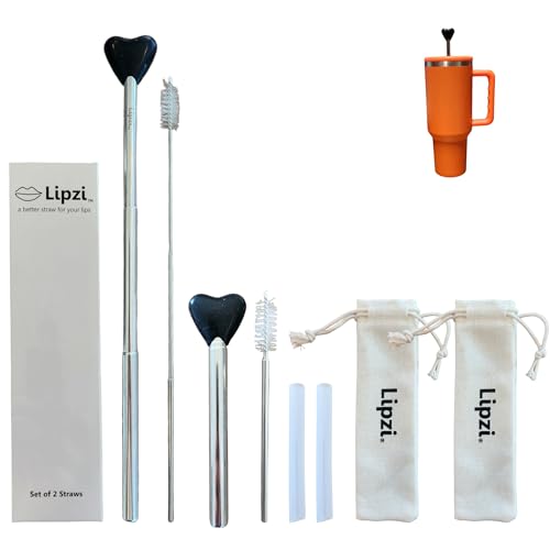 Lipzi - Telescoping Stainless Steel Straw - Anti-Wrinkle Straw Compatible