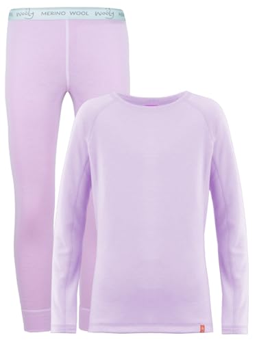 Kid's Base Layer Set 100% Soft Merino Australian Warm Wool of TM Wooly, Multiple Colours, for Girl, Sizes 2-10y.o.