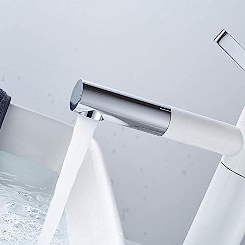 Robinet de lavabo blanc à bec pivotant pour simplifier votre routine beauté