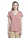 Produktbild TOM TAILOR Denim Damen Basic V-Neck T-Shirt, 11056-Dusky Flower Pink, S