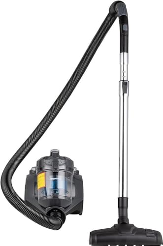 Amazon Basics 15KC-71EU4 Aspirateur cylindrique sans sac, puissant pour les planchers et les tapis, filtre Hepa, compact et léger, 700 W, 1,5 L, noir/bleu