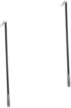 UKCOCO 2 Pçs Cortinas De Janela Hastes De Cortina Prata Preto Haste De Cortina Cortinas Pretas Cortina Puxar Haste De Cortina Varinha De Alumínio Haste De Cortina Haste De Cortina Longo