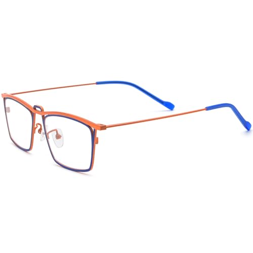 Image of FONEX Pure Titanium Glasses Frame Men Square Magnet Clip On Eyeglasses with Polarized Lens