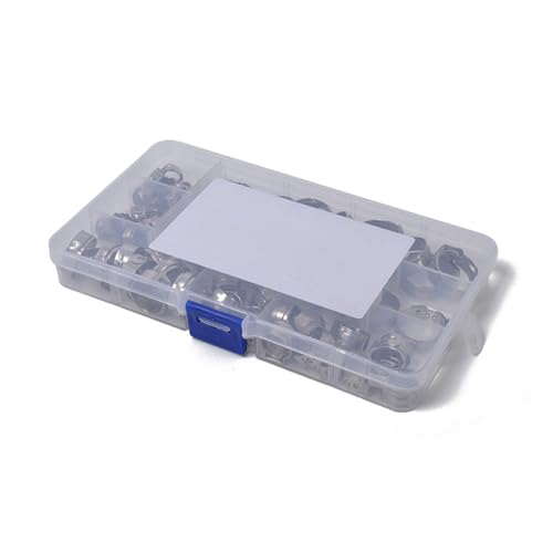 GRABLOOM Single Ear Hose Clamp 7 Sizes 4-10mm Stepless Stepless Cinches Rings Crimp Assortment Kit for Water Plumbing Single Ear Hose Clamps 1/4