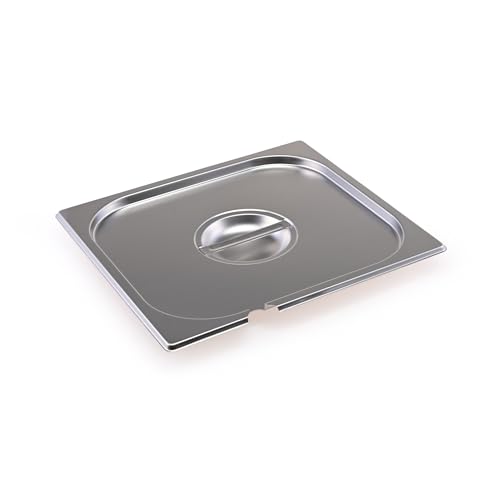 GN Behälter Gastronorm Edelstahl Deckel 2/3 mit Löffelaussparung