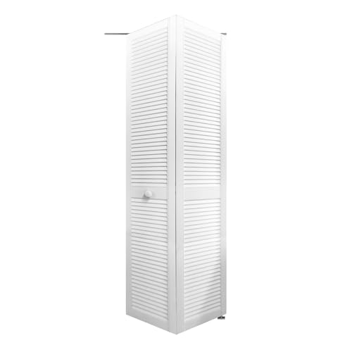 Onlywood Ante per armadio a muro persiana da Interni 51 x 205 cm - Kit porta a libro in Legno verniciato Bianco compreso di binario - Ante armadio a muro fai da te montaggio facile