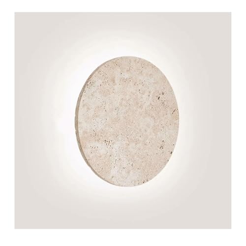 SJHPZG Applique Murale Ronde en travertin Wabi Sabi Lampe Murale en Pierre Naturelle, décoration Minimaliste luminaire Mural à intensité Variable pour Chambre Salon...