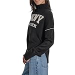 DKNY Womens Long Sleeve Athletic Fit Logo Mock Neck Sweater - Image 3