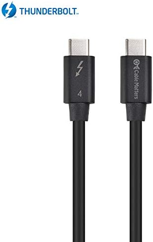 Certyfikowany kabel Cable Matters 40 Gb/s USB4 Thunderbolt 4 z wideo 8K i ładowaniem 100 W w odległości 0,8 m / 2,6 stopy - kompatybilny wstecz z Thunderbolt 3 i USB-C