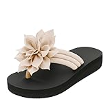 Tednrk Womens Flower Flip Flops Breathable Open Toe Slip On Flat Sandals Comfortable Backless Slides Slippers Summer Beach Walking Shoes