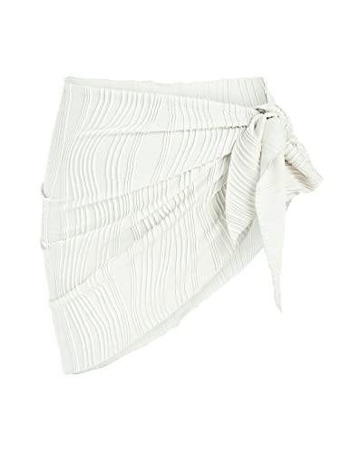 Image of ZAFUL Women's Sarong Coverups Beach Wrap Sheer Bikini Cover Up Mini Skirt | Wraps Swimwear, Cover Ups for Swimwear, Multi-Wear, Texture, Floral