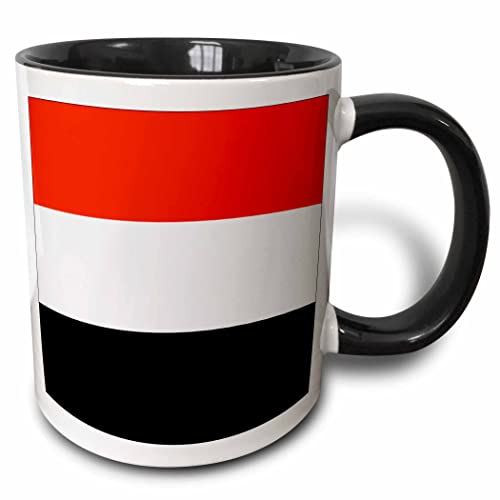 3dRose Yemen Flag 11oz Two-Tone Black Mug
