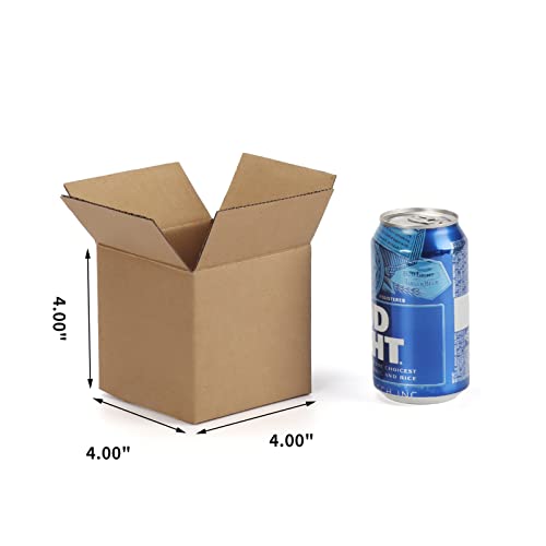 CRUGLA 4x4x4 Shipping Boxes for Small Business, Corrugated Mailing Box, 25 Packs