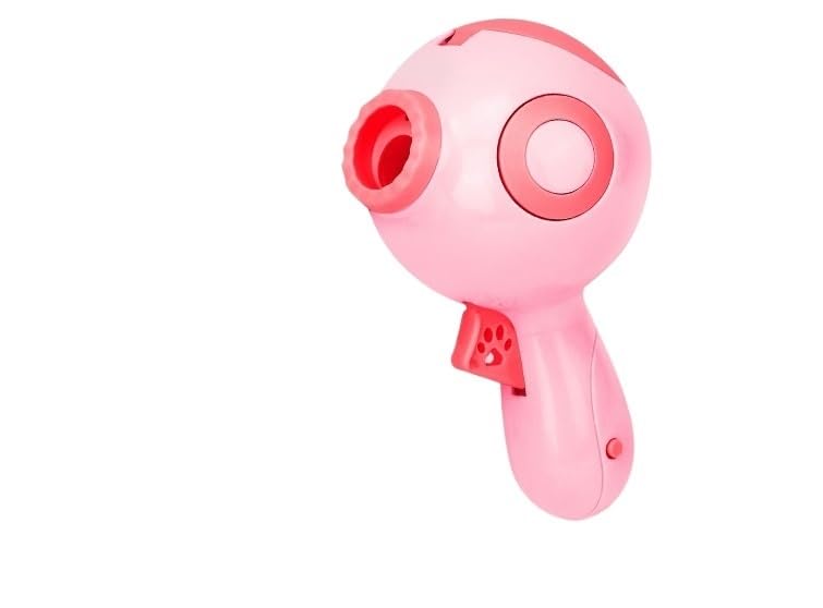Dispensador de alimentos para perros con gatillo de lanzamiento interactivo de snacks rosa