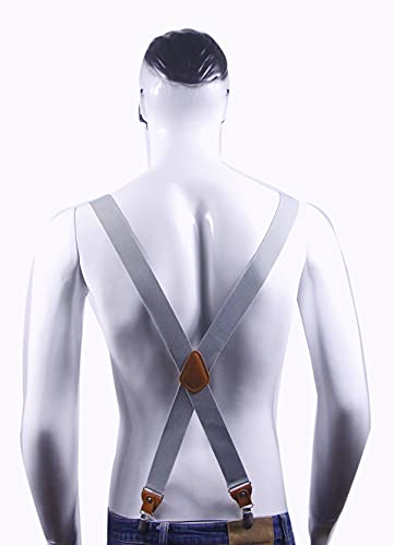 Image of Adjustable Elastic Suspenders for Men's and Women's with X Back Suspenders for Casual & Formal