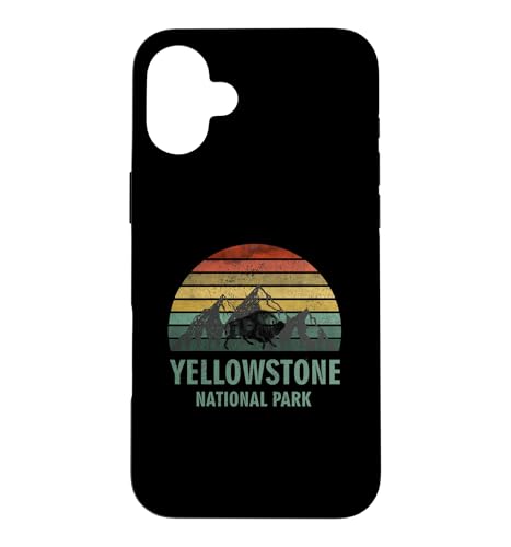 Yellowstone National Park USA Bison Buffalo Vintage �X�}�z�P�[�X iPhone 16 Plus �p