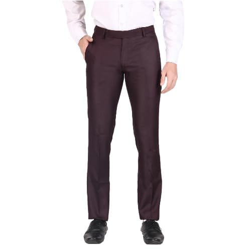 highek Casual/Formal wear Solid Cotton Trouser for Mens (38, CR-Wine)-picture-45